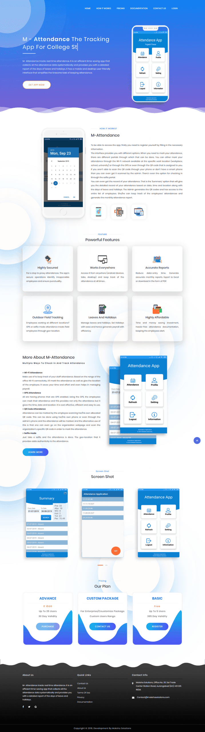 Mobile Attendance website