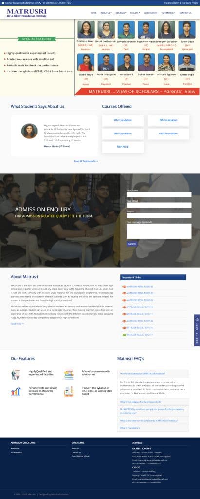 Matrusri IIT Foundation website