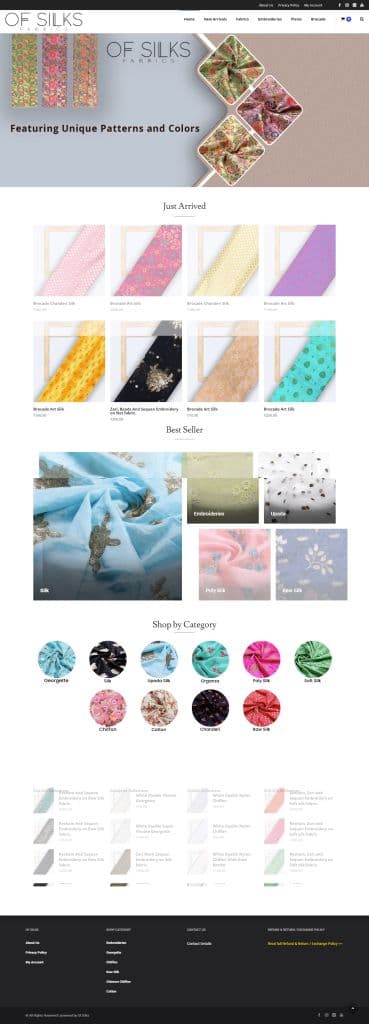 Of Silk website