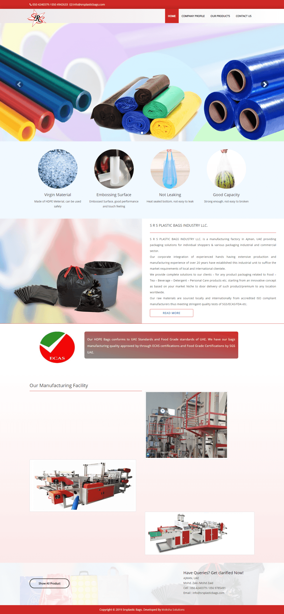 SRS Plastic Bags website