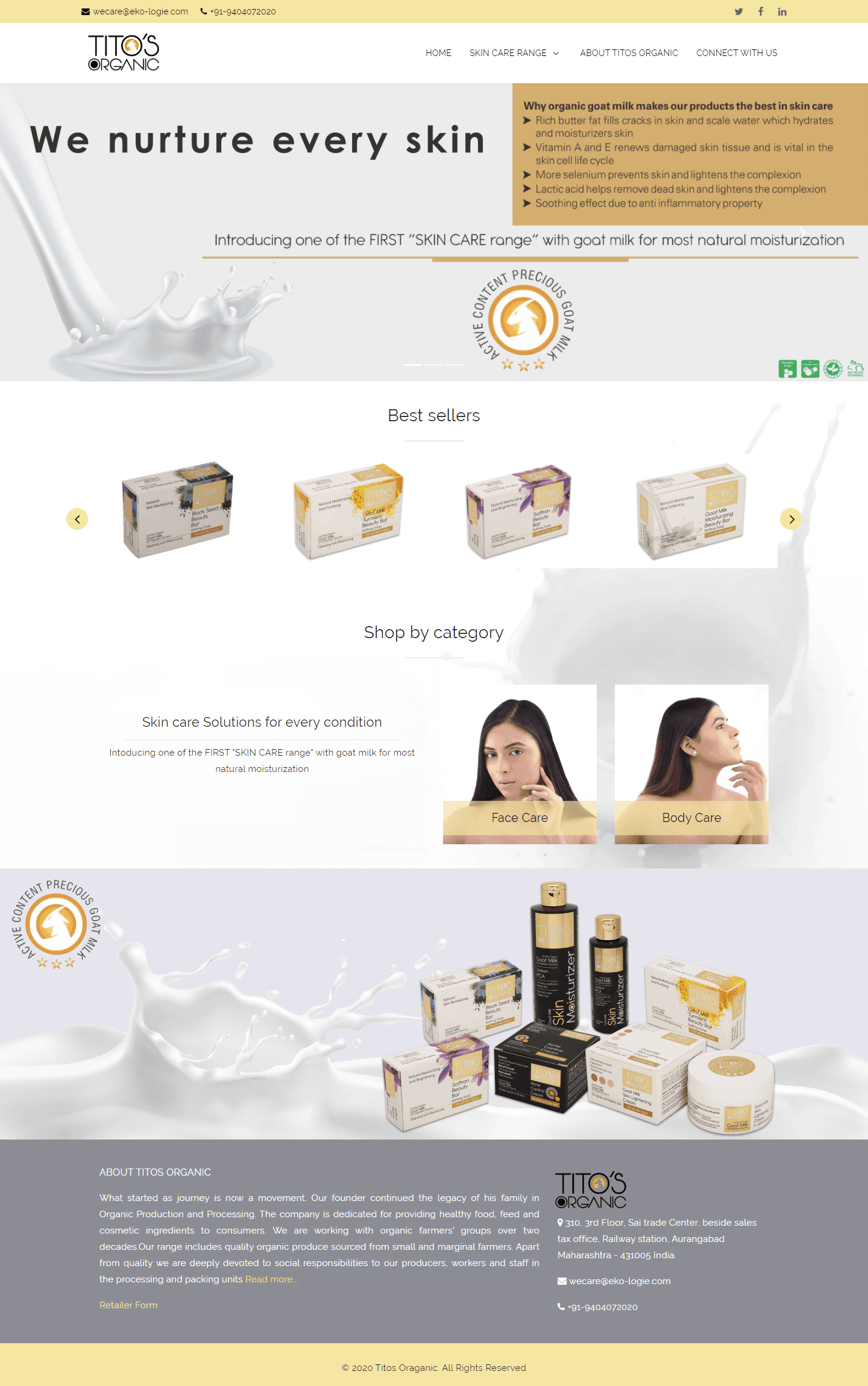 Titos Organic website